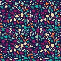 Terrazzo seamless pattern design with hand drawn rocks. vector