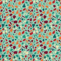 Terrazzo seamless pattern design with hand drawn rocks. vector