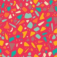 Terrazzo seamless pattern design with hand drawn rocks. vector