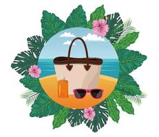 Summer, beach and vacation composition vector