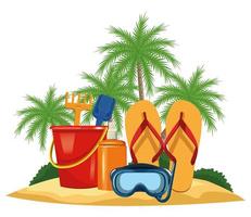 Summer, beach and vacation composition vector