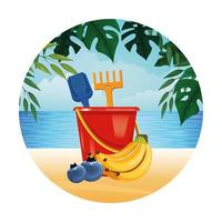 Summer, beach and vacation composition vector