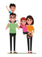 personajes familiares de dibujos animados vector