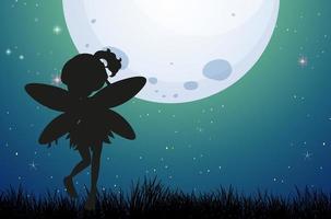 Fairy characters in nature scene vector