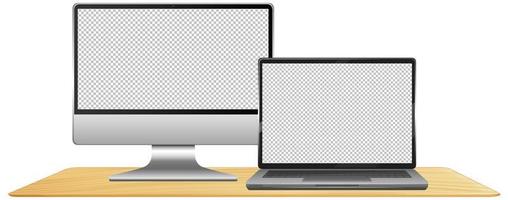 Set of computer blank background vector