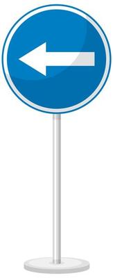 Blue traffic sign on white background