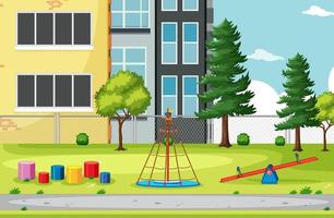 Empty background playground with building scenery vector