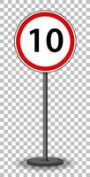 Red traffic sign on transparent background vector