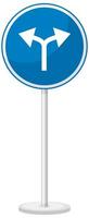 Blue traffic sign on white background vector