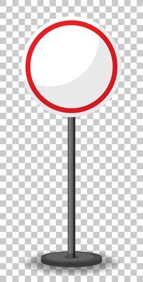 Empty red traffic banner on transparent background