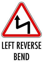 Left reverse bend sign isolated on white background vector