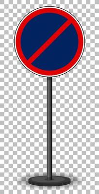 Red traffic sign on transparent background