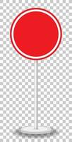 Empty red traffic banner on transparent background vector