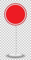 Empty red traffic banner on transparent background vector