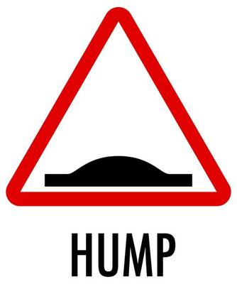 Hump sign on white background