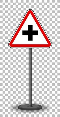 Red traffic sign on transparent background