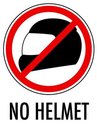 No helmet sign isolated on white background