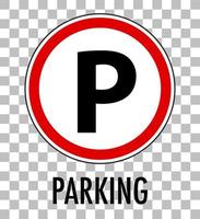 Parking sign isolated on transparent background
