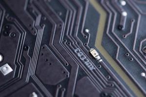 Electronic circuit board, close-up photo