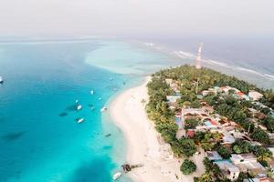 vista aérea de la isla fulidhoo foto