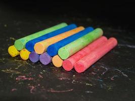 Colorful chalk background photo