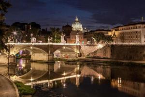 Rome, Italy, 2020 - Bridge at night photo