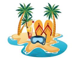 Summer, beach, and vacation composition vector