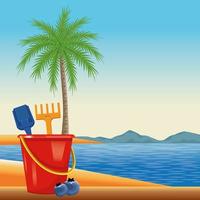 Summer, beach, and vacation composition vector