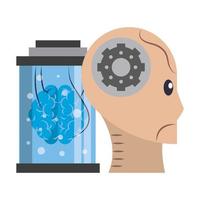 Artificial intelligence concept cartoon composition vector