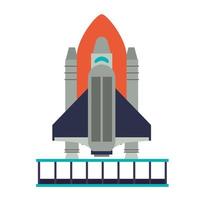 Spaceship on a take off platform vector