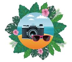 Summer, beach, and vacation composition vector