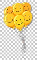 Yellow smile balloon bouquet vector