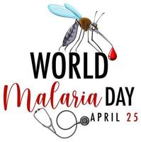 World Malaria Day banner with mosquito vector