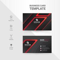 Creative red and black angle design business card vector