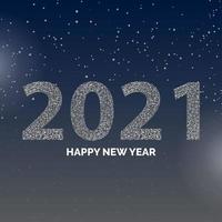 2021 happy New Year poster with snowflakes vector