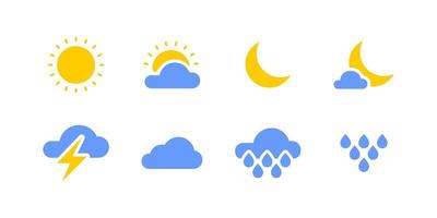 Colored weather icon set vector