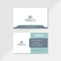 White and blue business card template vector