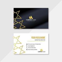 plantilla de tarjeta de visita con elementos geométricos dorados vector