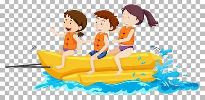 Children on the banana boat vector