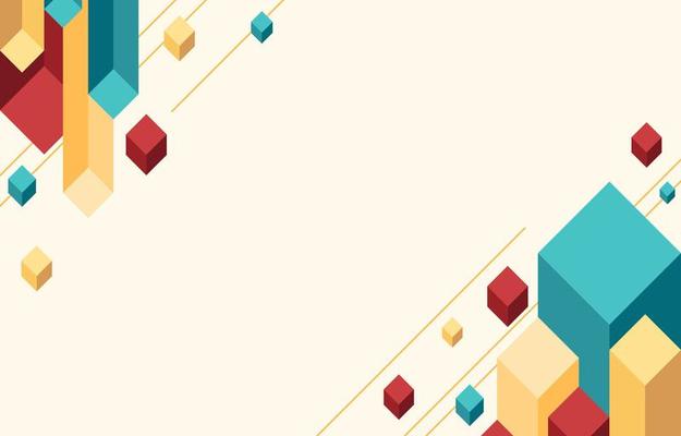 Colourful Geometric Isometric Background
