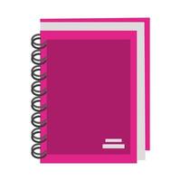 utensilio escolar cuaderno aislado cartoon vector