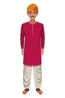 Indian man wearing traditional hindu clothes vector