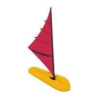 Windsurf table side view equipment isolated vector