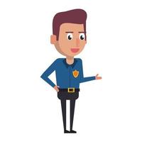 Cartoon policeman working vector