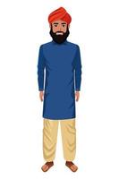 hombre indio, llevando, tradicional, hindú, ropa vector