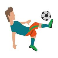 icono de deportes con futbolista vector