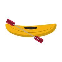 Kayak with rowing isolated cartoon icon vector