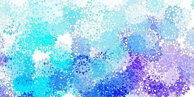 Light purple, blue pattern with colored snowflakes vector