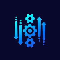 Automation and optimization process icon on dark vector