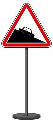 Red traffic sign on white background